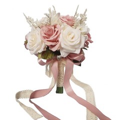 Wedding Bouquets for Bride, Champagne White & Pink Rose Bridal Bouquets for B…