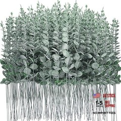 300 Dark Green Artificial Eucalyptus Leaves – Faux Greenery Eucalyptus Stems