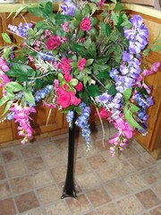 Purple Wisteria Fuschia Pink Vase Silk Flower Bouquet Bridal Altar Receptions