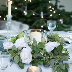 2 Pack Artificial Rose Vine Each 6.5FT Fake Rose Garland Hanging Flower Cream