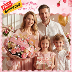 Zeyune 114 Pcs Flower Bouquet 2 inches x 180 inches, Happy Mother’s Day