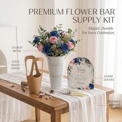DIY Flower Bloom Bar Kit – All-In-One Bouquet Supplies – Vintage Metal Buckets