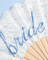 White Lace Bride to Be Folding Fan | Bridal Something Blue, Wedding Accessory, B