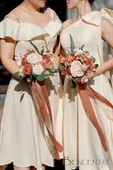 Set of 4 Terracotta Bridesmaid Bouquets for Vintage Weddings and Proposals