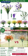 TURNMEON 20 Bundles Calla Lily (400 Heads) Artificial Flowers for Outdoors, Fake