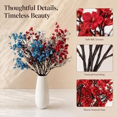 Bundles Patriotic Silk Baby’s Breath, 18.5″ Artificial 6 Red White Blue