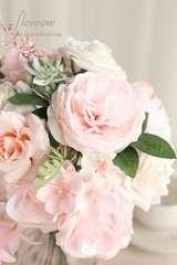 Cream Blush Artificial Flowers Fake Roses Peonies and Greenery Creamy Pink