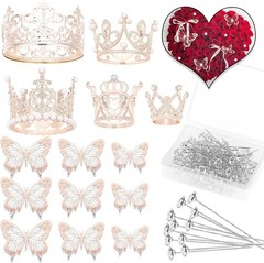Flower Bouquet Accessories & Crowns for Flower Bouquets, Including 5 Pcs Cake Mi