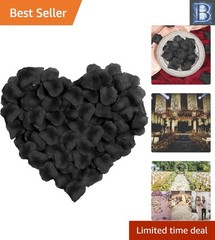 Versatile 1000 Pcs Black Faux Silk Rose Petals for Indoor & Outdoor Decoration