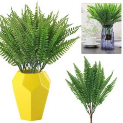 3Pcs Plastic Lifelike Artificial Fern Foliage Bush Plants Indoor Outdoor Decor
