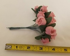 Lot 144 pcs Pink Artificial Rosebuds Roses Millinery Craft Flowers 16mm 5/8″
