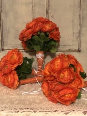 Vibrant Orange Wedding Bouquet Set