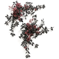 Ling’s Moment 2PCS Black Arch Flowers Artificial Floral Swags Centerpieces Bu…