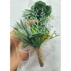 Prom Wedding Rose Wrist Corsage & Boutonniere Set, Bride Hand Flower for