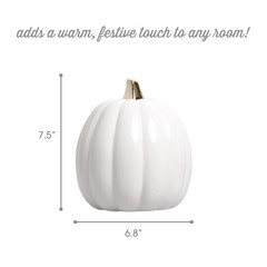 Pearhead Pumpkin Fall Decor – Ceramic White One Size,