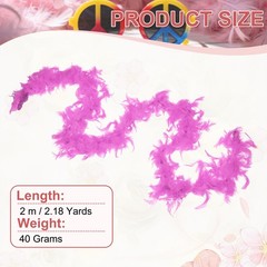 40g 2 Yards Feather Boa, Costume Turkey Chandelle Feathers Boa Rose Red