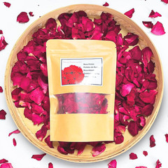 Fortunate Flowers Red Dried Rose Petals for Wedding, 1.75oz/50g Dried Red Flower