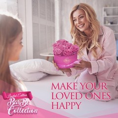 GLAMOUR BOUTIQUE 7 Flower Forever Heart Shape 7 Roses, Velvet Pink 7 Roses