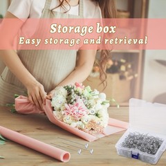 700 Pcs Diamond Head Corsage Pins – 2.1″ Clear Straight Bouquet Pins for Wedding