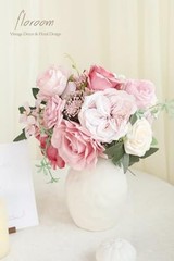 Dusty Rose Cream Artificial Flowers Fake Roses Peonies and Delicate Dusty Rose