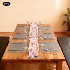 Artificial Flower Panels 6pcs Wall Backdrop Table Centerpiece For Wedding Party