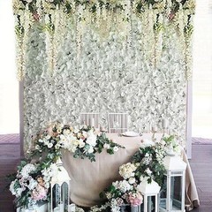 4 White Hydrangea Flowers Mat Wall Backdrop Panels Wedding Party Decorations