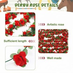 Thiccywoov 8 Pack 48ft Derby Horse Party Decorations Artificial Rose Vine