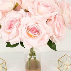 2 Bushes 17″ Premium Silk Roses Artificial Flowers Bouquets Party Decorations