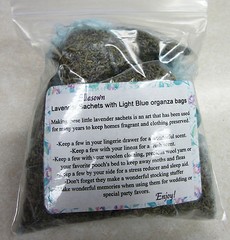 Set of 10 Lavender Sachets made with Light Blue Organza Bags