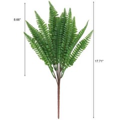 3Pcs Plastic Lifelike Artificial Fern Foliage Bush Plants Indoor Outdoor Decor