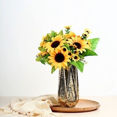 2 YELLOW 13″ FAUX SILK SUNFLOWER Bouquets Wedding Party Decorations Supplies