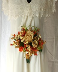 Bright Autumn Bridal Bridesmaid Bouquet in Silk