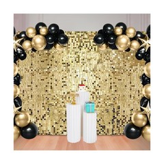 48 Pcs Light Gold Shimmer Wall Backdrop Panels for Birthday Decorations, 8×6 …