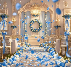 2200 PCS Silk Flower Rose Petals for Wedding Decorations (Blue)