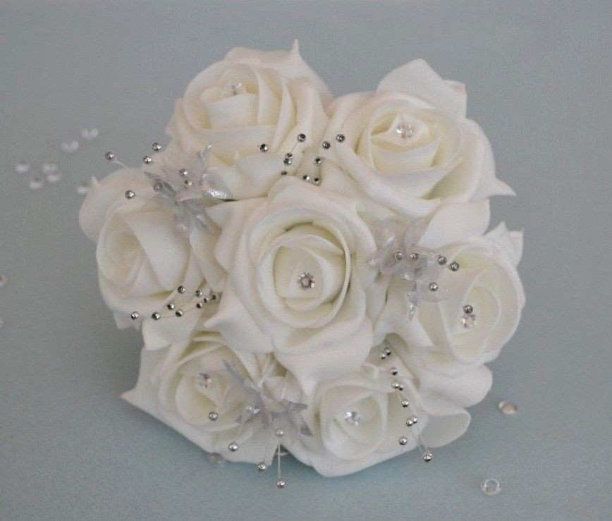 Wedding flowers bouquet posy corsage buttonhole bridesmaid flower girl wand