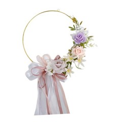 Floral Hoop Wreath Artificial Floral Wreath 25x55cm Decorative Flowers Wall