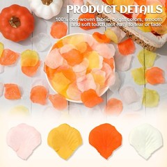 4000Pcs Fall Thanksgiving Artificial Floral Petals Orange Pink Yellow Ivory