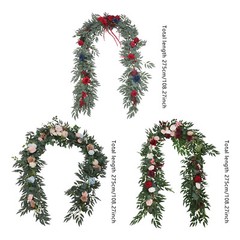 3-Style Artificial Floral Garland, for Wedding Decoration, Artificial Flower