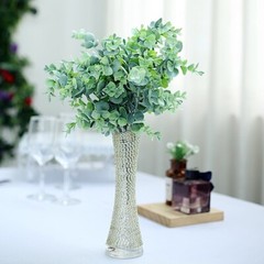 3 Bushes FROSTED GREEN 14″ tall Eucalyptus Artificial Greenery Wedding Bouquets