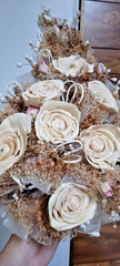 Artificial Bridal Cascade Bouquet Cream Boho Flowers 17″ x 11″