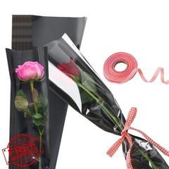 UnnFiko 50 Black Rose Flower Sleeves Bouquets Florist