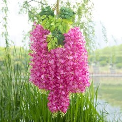 12 Pieces Artificial Wisteria Fuchsia Hanging Flowers – 3.75 Feet/Piece