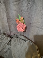 Burgundy And Navy Blue Wedding Bouquet With Matching Boutonnière