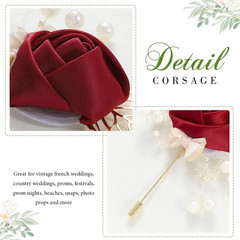 Wedding Rose Boutonniere Groom Flower Pin for Men’s Suit Party Prom