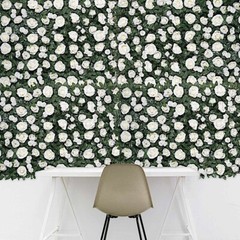 24×18-Inch White and Green Silk Rose Flowers Wall Backdrop Panel Wedding Sale