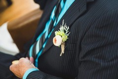 Vintage-Style Silk Flower Boutonniere with Rustic Succulents for Men’s Weddings
