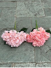 Large Size 5 Heads Artificial Flowers White Pink Hydrangea Silk DIY Wedding Brid