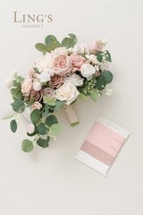 Ling’s Moment Pink Wedding Bouquets for Bride, Dusty Rose Bridal Bouquets for…