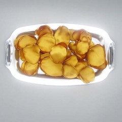 50 Antique Gold Satin Flower Petals For Wedding Decor