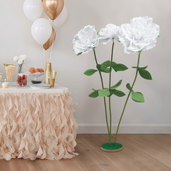 White Giant Artificial Flowers, Giant Rose, Artificial Flowers with Base Durable